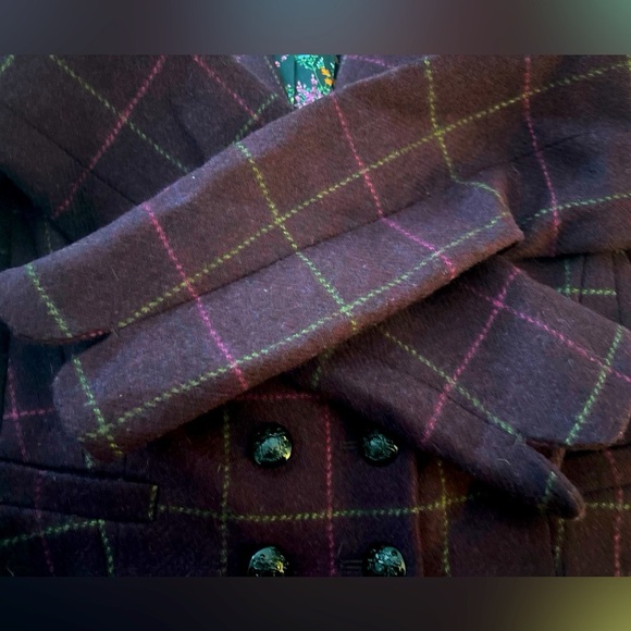 HOBBS London short wool blazer, double breasted at the waist, size 6, maroon NEW - Picture 6 of 10